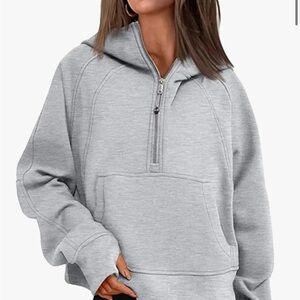 Women's Cozy Gray Half-Zip Hoodie